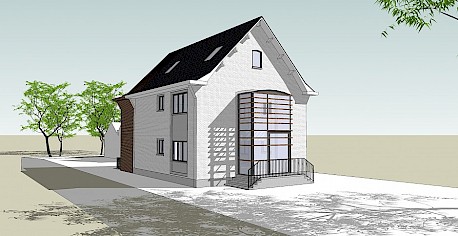 New entrance on street facade